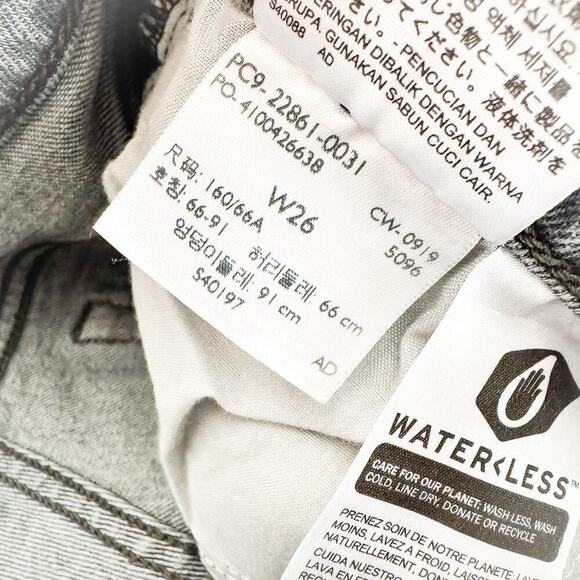 Levi's Wedgie Gray Wash Button Fly Charcoal Denim Straight Leg Jeans Size 26 - Picture 8 of 9